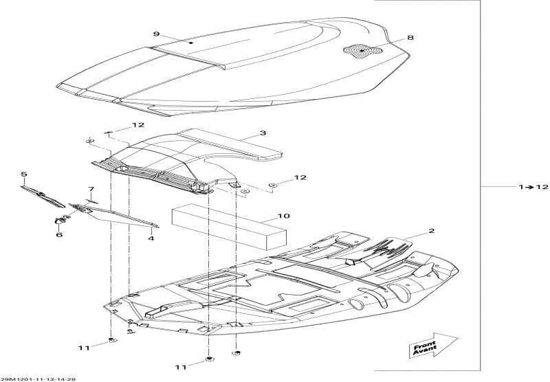  Skidoo Freeride 137 & 146 & 154 800RETEC XP, 2012 - Seat