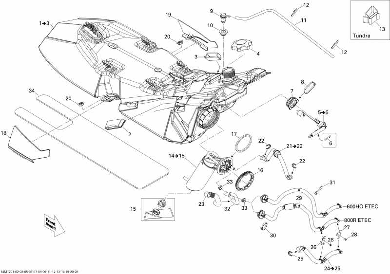  SkiDoo Freeride 154 800R E-TEC (Racing), 2012 - Fuel System