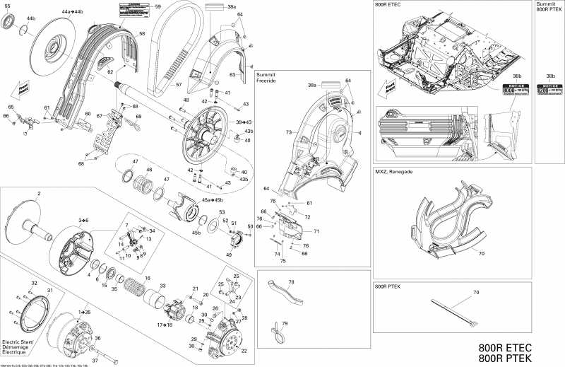  BRP SkiDoo Freeride 154 800R E-TEC (Racing), 2012  -  System