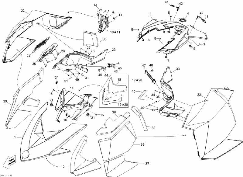snowmobile SKIDOO ������ Freeride 154 800R E-TEC (Racing), 2012 - Hood