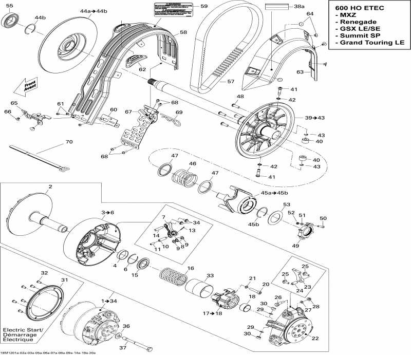 snowmobile Skidoo  Grand Touring LE 600HOETEC XR, 2012 - Pulley System