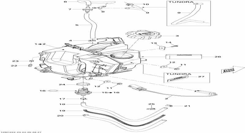  Ski-doo  Grand Touring Sport 550F XP-FAN, 2012 - Oil System