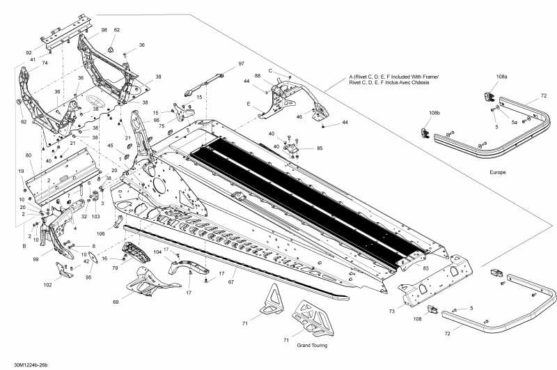  Ski-doo Grand Touring Sport 550F XP-FAN, 2012 - Frame