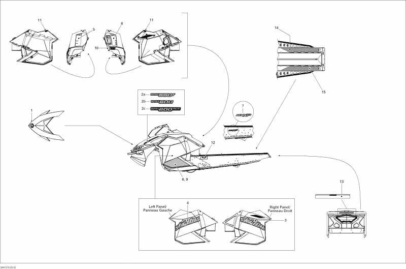 snowmobile Skidoo ����������� Grand Touring Sport 600 XP, 2012 - Decals