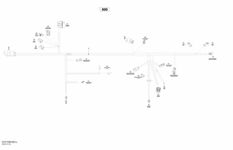 snowmobile Skidoo Grand Touring Sport 600 XP, 2012 ������ - Electrical Harness