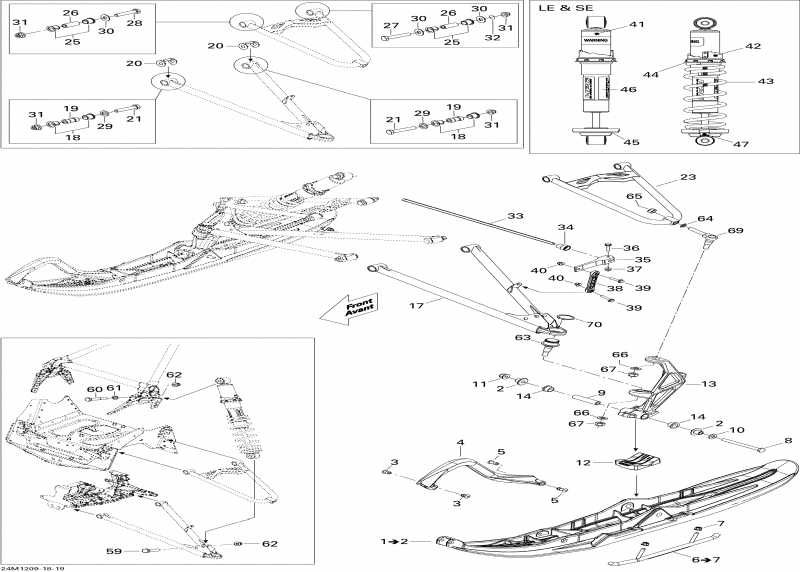 snowmobile Skidoo - Front Suspension And Ski