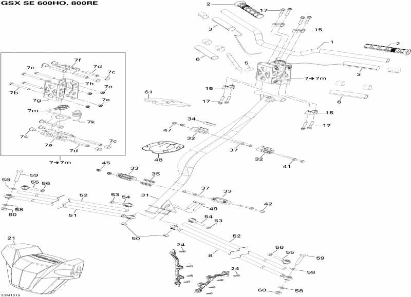 snowmobile Skidoo GSX SE 800RETEC XR, 2012 - Steering