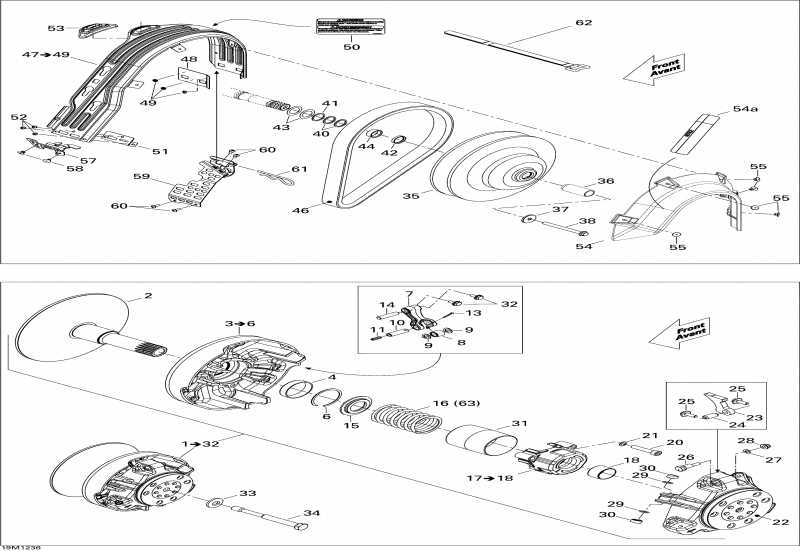 snowmobile Ski-doo MX Z X 600RS, 2012 - Pulley System