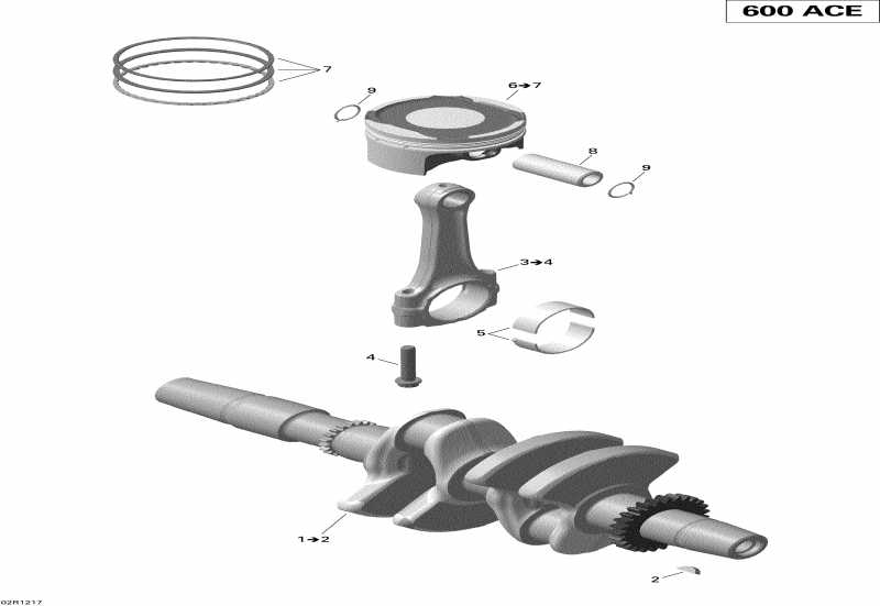 ski-doo  MXZ Sport 600ACE LFF, 2012 - Crankshaft And Pistons