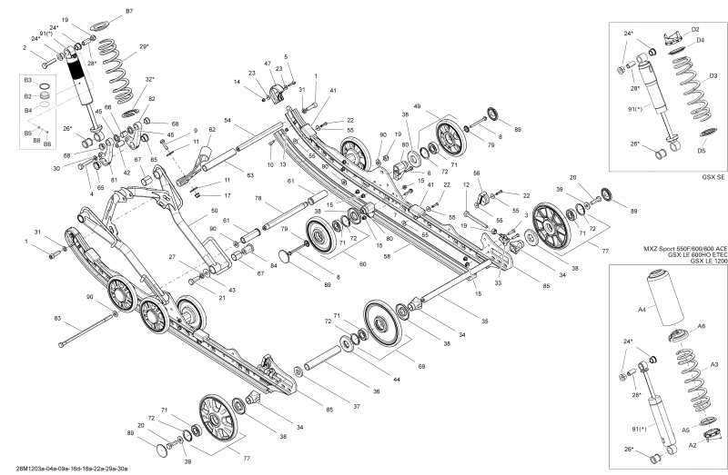 snowmobile BRP - Rear Suspension Front Arm And Base