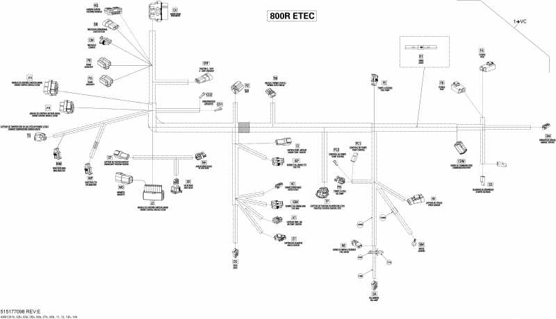  Ski-doo  MXZ X 800RETEC XP, 2012 - Electrical Harness 800r Etec