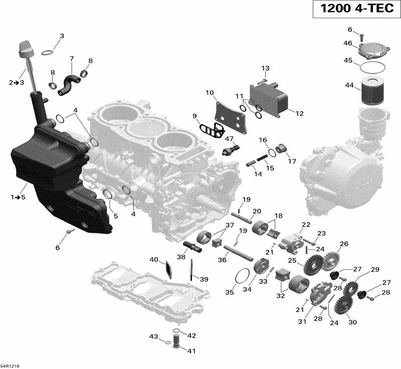 snowmobile Skidoo  MXZ X & TNT 1200 XR, 2012 - Engine Lubrication