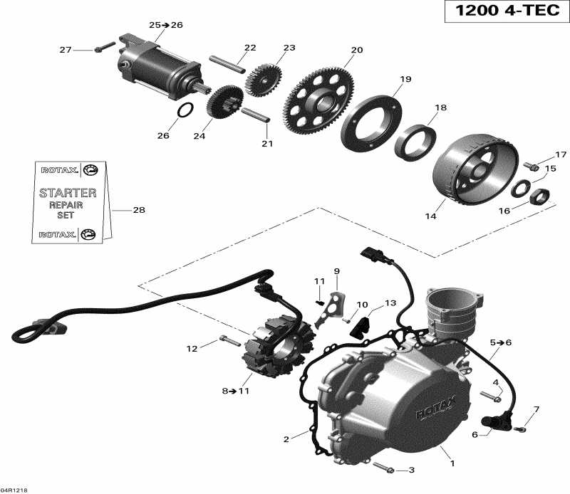 snowmobile Skidoo  MXZ X & TNT 1200 XR, 2012 - Magneto And Electric Starter