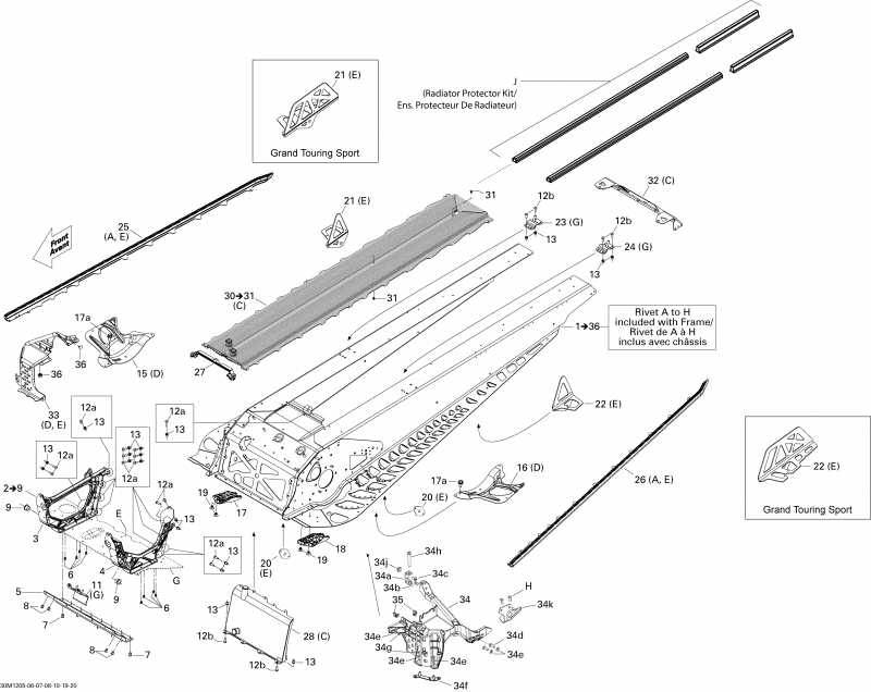 snowmobile SKIDOO - Frame