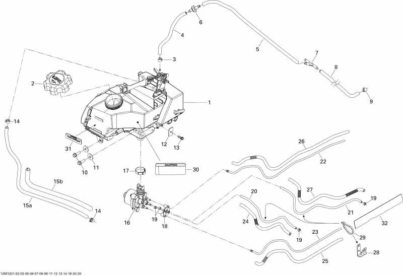 Ski-doo  Renegade Back Country 600HOETEC, 2012 - Oil System
