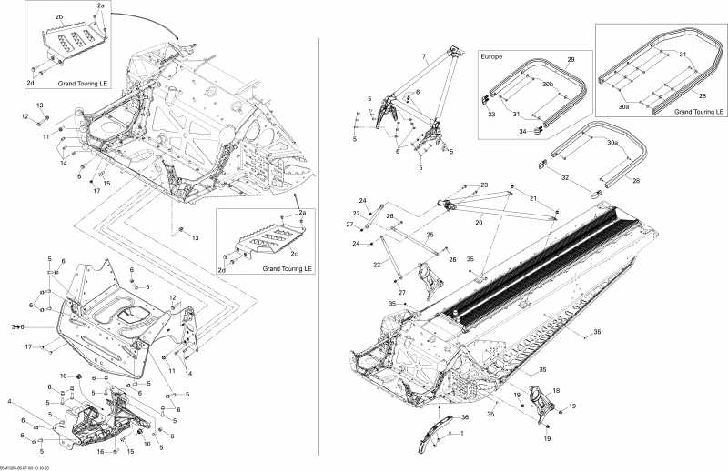 snowmobile SKIDOO - Frame And Components