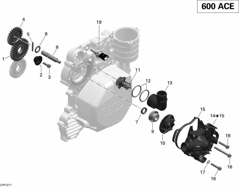 �������� SkiDoo ������ Renegade Sport 600ACE LFF, 2012 - Engine Cooling
