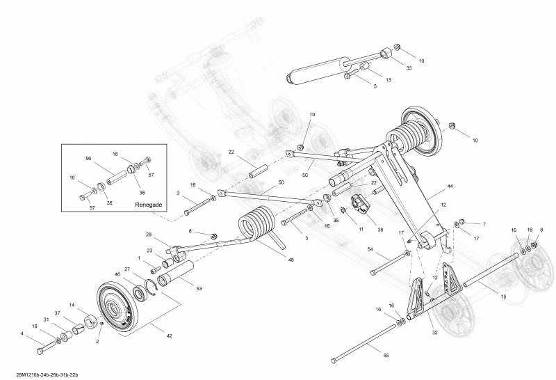 Ski Doo Renegade Sport 600ACE LFF, 2012  - Rear Suspension Rear Arm