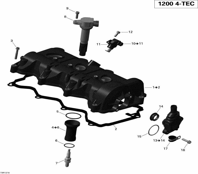 snowmobile Ski Doo Renegade X & Adrenaline 1200 XR, 2012  - Valve Cover