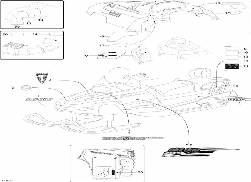  BRP SkiDoo Skandic SWT V800 YetiII, 2012 - Decals