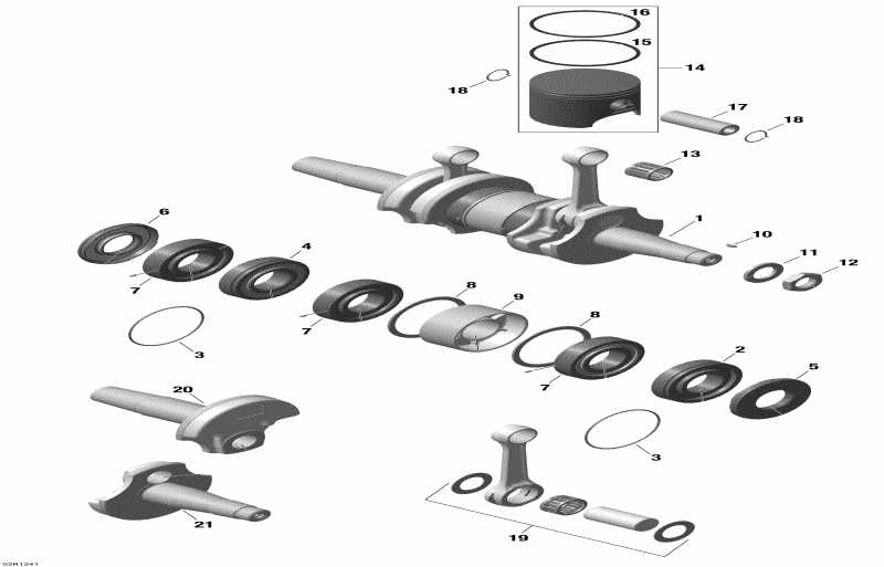  Ski-doo Skandic WT 550F XU, 2012  - Crankshaft And Pistons