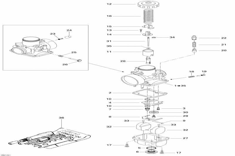 snowmobile BRP SkiDoo Skandic WT 550F XU, 2012 - Carburetor