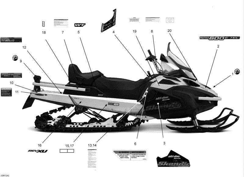  SkiDoo Skandic WT 600HOETEC XU, 2012  - Decals North America