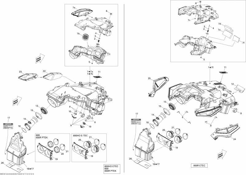 �������� Skidoo Summit SP 600HO E-TEC, 2012 ������ - Air Intake System 600 Ho Etec