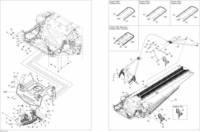 BRP SkiDoo Summit SP 600HO E-TEC, 2012  - Frame And Components 600hoetec