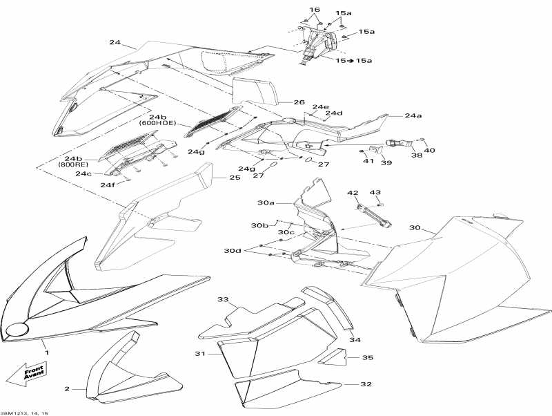  Skidoo  Summit SP 600HO E-TEC, 2012 - Hood 600 Ho Etec