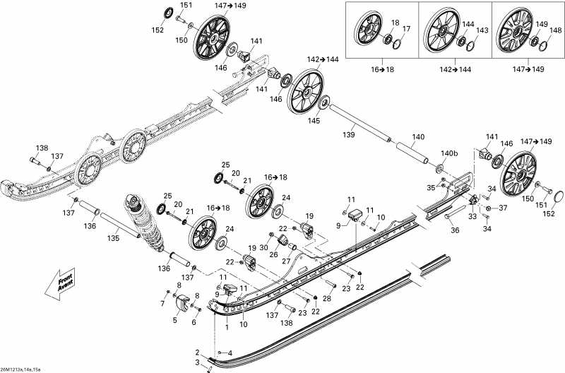  Skidoo  Summit SP 800R E-TEC, 2012 - Rear Suspension Runner