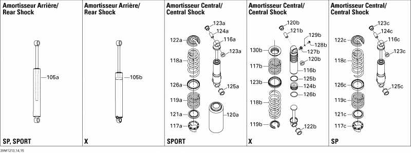 snowmobile SkiDoo  Summit SP 800R E-TEC, 2012 - Rear Suspension Shocks