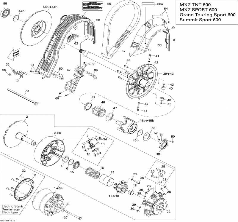 snowmobile SKIDOO Summit SPORT 600, 2012  - Pulley System 600