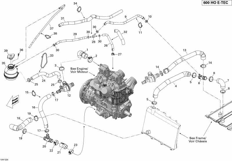 snowmobile Skidoo Tundra Xtreme 600HOETEC XP-LTS, 2012 - Cooling System