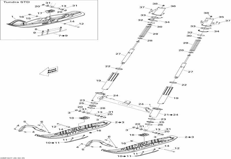 ��������  ������ Tundra Xtreme 600HOETEC XP-LTS, 2012 - Front Suspension And Ski