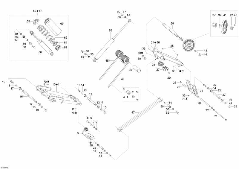 snowmobile Skidoo Skandic SWT 600HOETEC XU, 2013 - Rear Suspension