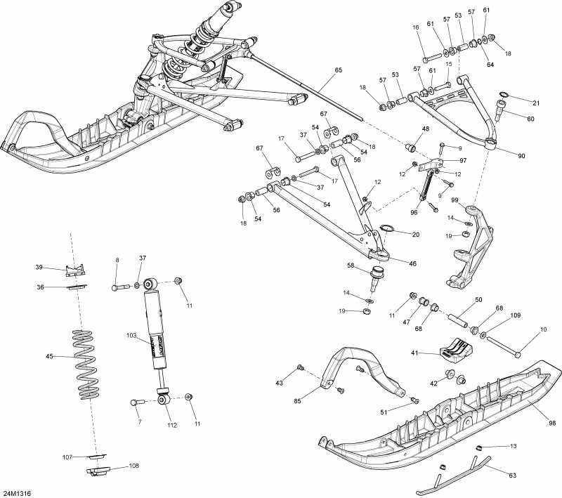 Skidoo SUMMIT SP 600HOE XP, 2013 - Front Suspension And Ski