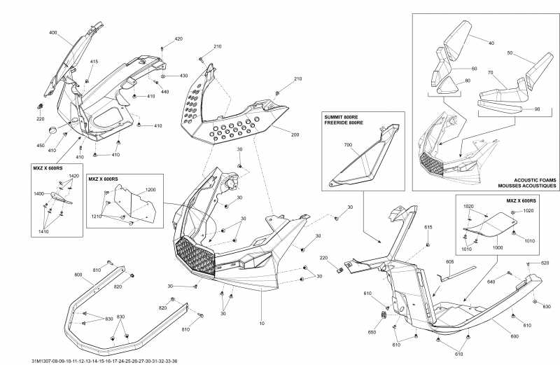 snowmobile ski-doo - Bottom Pan