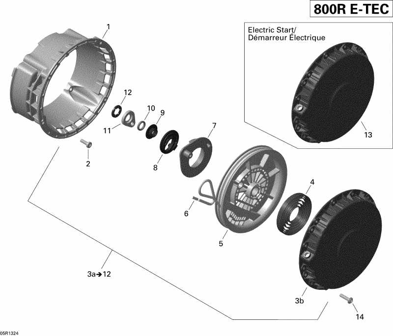 snowmobile SkiDoo SUMMIT X 800RE XM, 2013 - Rewind Starter