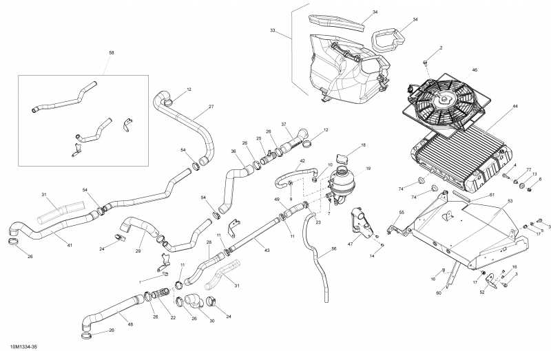 snowmobile Ski Doo TUNDRA SPORT 600 ACE (4-TEMPS) XP, 2013  - Cooling System