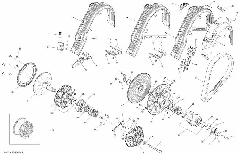 snowmobile Skidoo  TUNDRA SPORT & LT 550F XP, 2013 - Pulley System