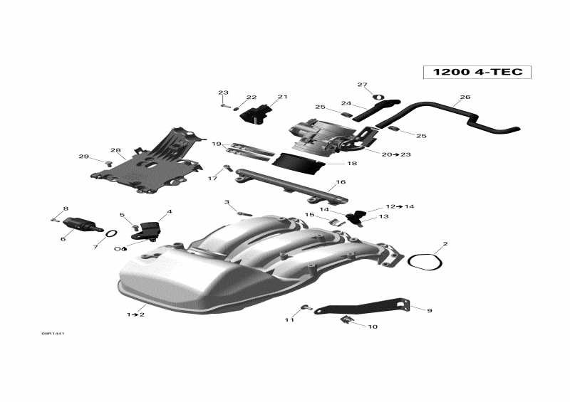  SkiDoo  EXPEDITION LE 1200 XU, 2014 - Air Inlet Manifold And Throttle Body
