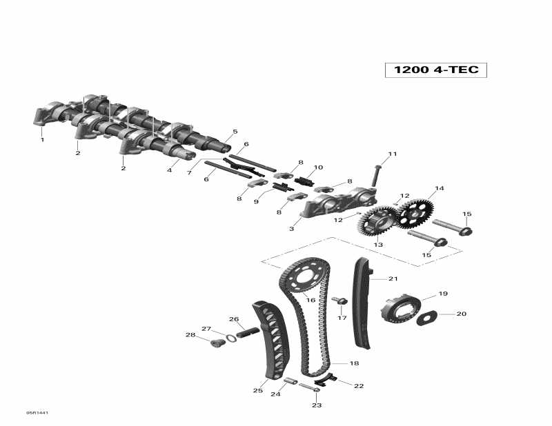snowmobile ski-doo EXPEDITION LE 1200 XU, 2014 - Camshafts And Timing Chain