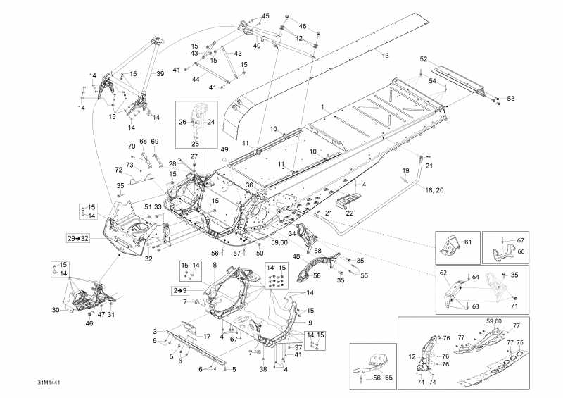 snowmobile ski-doo EXPEDITION LE 1200 XU, 2014 - Frame