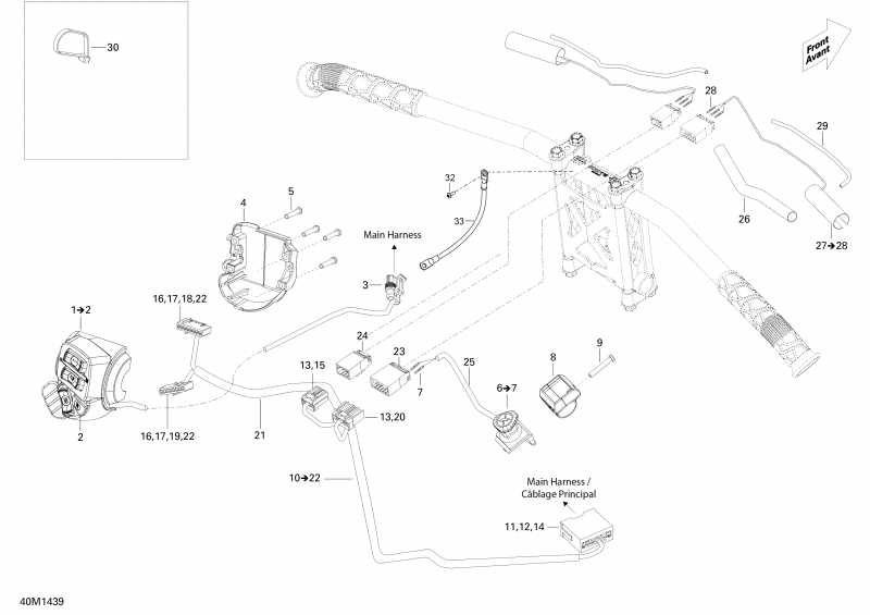  Skidoo EXPEDITION LE 600HOE, XU, 2014  - Steering Wiring Harness
