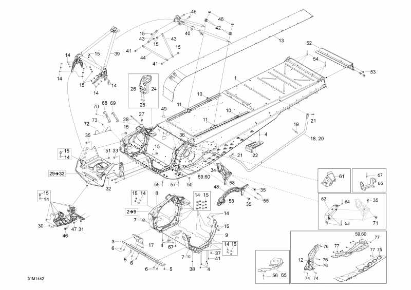 SkiDoo  EXPEDITION SE 1200 XU, 2014 - Frame And Components