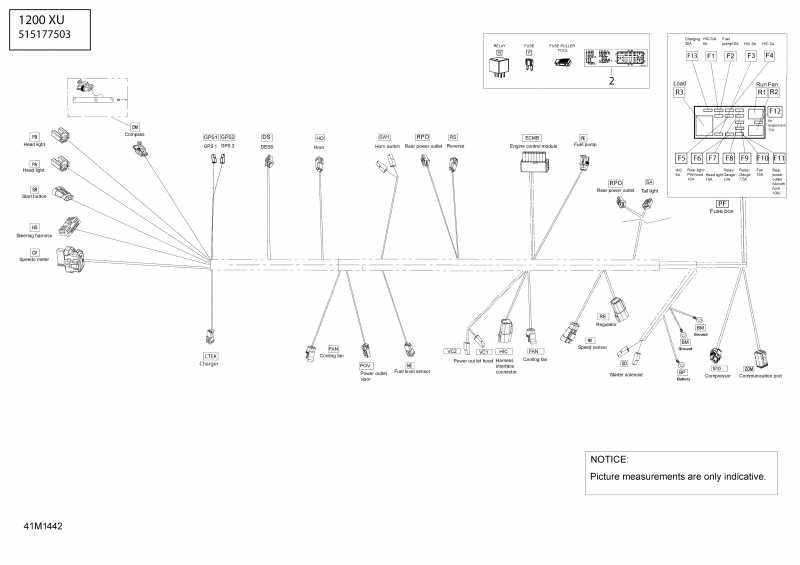Ski-doo EXPEDITION SE 1200 XU, 2014  - Electrical Harness