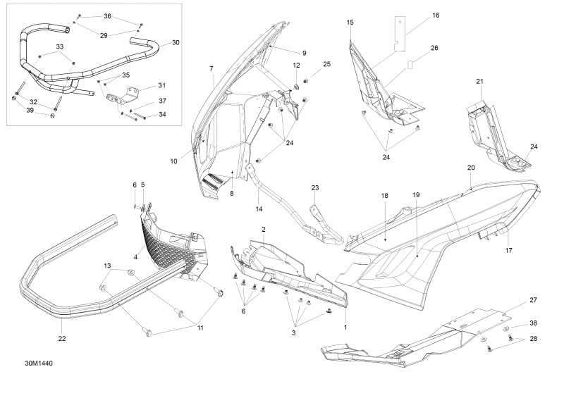 snowmobile Skidoo - Bottom Pan