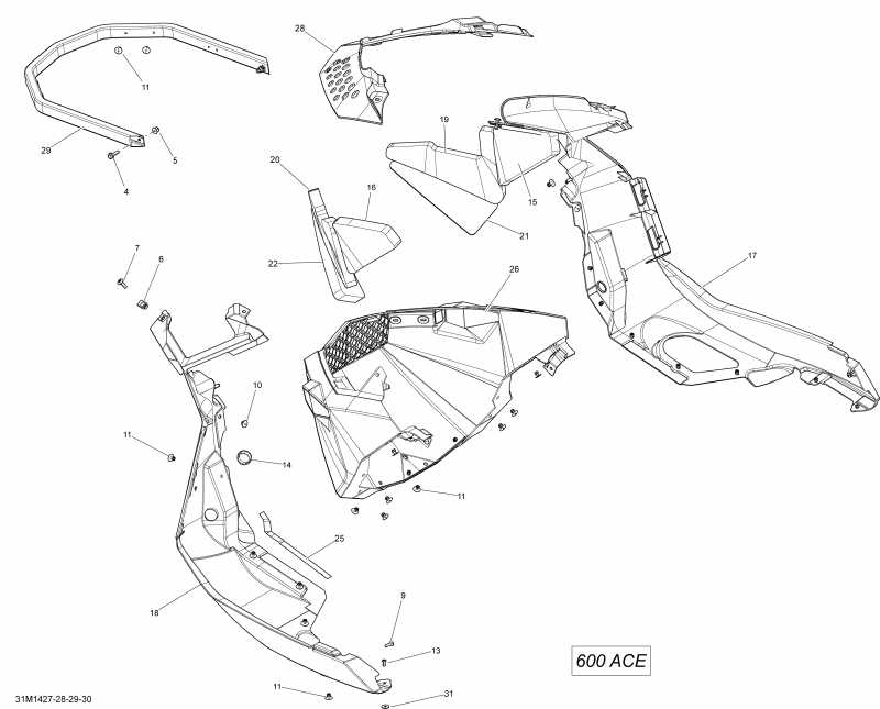 snowmobile Skidoo  EXPEDITION SPORT 600ACE XP, 2014 - Bottom Pan