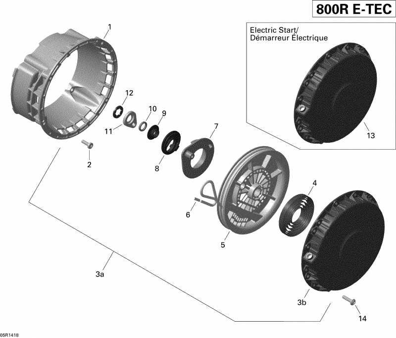   FREERIDE 146, 800RE XM RS, 2014  - Rewind Starter